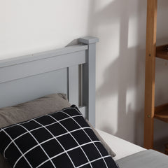 HAOYYE Vertical Decorative Core Bed Grey Twin – Modern Twin Bed with Stylish Vertical Headboard, Space-Saving Design, Sturdy Wooden Frame, Easy Assembly, Ideal for Kids, Teens, Dorm Rooms, Apartments, Bedrooms, Durable and Functional Furniture