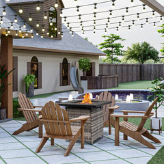 HAOYYE 28-Inch Gas Fire Table with 50000 BTU Output, Modern Black Firepit Featuring Volcanic Stone, Durable Outdoor Patio Heater for Cozy Gatherings and Stylish Backyard Ambiance