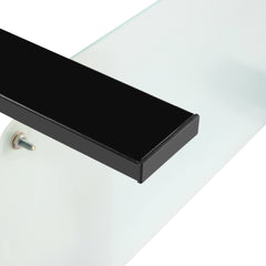 HAOYYE Arc Shaped Two-Tier Tempered Glass Coffee Table, Soft Cozy Warm Flannel Fleece Home Decor, Luxury Comfortable Unique Design, Premium Quality Decorative Accent Table for Living Room