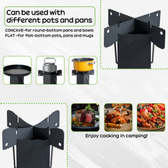 HAOYYE Camping Rocket Stove, Portable Outdoor Wood-Fueled Stove for Hiking, Hunting, and Outdoor Cooking, Durable Steel Construction with Adjustable Legs, High Fuel Efficiency for Efficient Cooking and Easy Transport