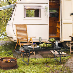 HAOYYE 3ft Portable Picnic Table with Wing Panels, Aluminum Alloy Folding Table for Outdoor Use, Perfect for Family Reunions, Picnics, BBQs, and Camping, Lightweight and Space-Saving Design