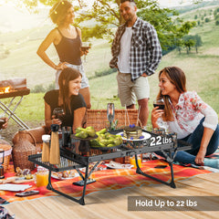 HAOYYE 3ft Portable Picnic Table with Wing Panels, Aluminum Alloy Folding Table for Outdoor Use, Perfect for Family Reunions, Picnics, BBQs, and Camping, Lightweight and Space-Saving Design