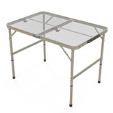 HAOYYE Portable Adjustable Height Picnic Table, Aluminum Alloy Folding Table for Outdoor Use, Ideal for Family Reunions, Camping, BBQs, and Picnics, Lightweight and Durable, Easy to Store and Transport