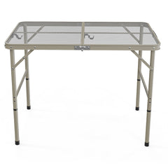 HAOYYE Portable Adjustable Height Picnic Table, Aluminum Alloy Folding Table for Outdoor Use, Ideal for Family Reunions, Camping, BBQs, and Picnics, Lightweight and Durable, Easy to Store and Transport