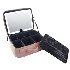 HAOYYE Professional High-Capacity Multi-Layer Portable Travel Makeup Bag, Pink, Durable and Space-Saving Organizer, Modern Design, Versatile Use, Premium Quality, Stylish Look, Perfect for Home and Travel