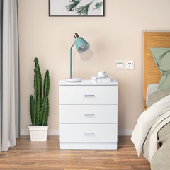 HAOYYE Modern Simple 3-Drawer Dresser, White Chest of Drawers for Family Room, Bedroom, Living Room, Sturdy Durable Multifunctional Storage Organizer, Universal Contemporary Design, Space-Saving Home Solution, Elegant and Versatile Furniture Piece