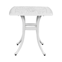 HAOYYE Outdoor Cast Aluminum Square Side Table, Cocktail Table, End Table for Patio, Backyard, Poolside, Outdoor Bar Table, Durable and Stylish Design for Outdoor Spaces