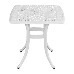 HAOYYE Outdoor Cast Aluminum Square Side Table, Cocktail Table, End Table for Patio, Backyard, Poolside, Outdoor Bar Table, Durable and Stylish Design for Outdoor Spaces