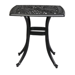 HAOYYE Outdoor Cast Aluminum Square Side Table, Cocktail Table, End Table for Patio, Backyard, Poolside, Outdoor Bar Table, Durable and Stylish Design for Outdoor Spaces