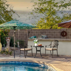 HAOYYE Outdoor Cast Aluminum Square Side Table, Cocktail Table, End Table for Patio, Backyard, Poolside, Outdoor Bar Table, Durable and Stylish Design for Outdoor Spaces