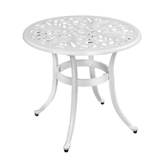 Haoyye Phoenix Cast Aluminum Round Table, Patio Side Table, Outdoor Bar Table, Stylish Cast Aluminum Cocktail Table For Garden Or Terrace