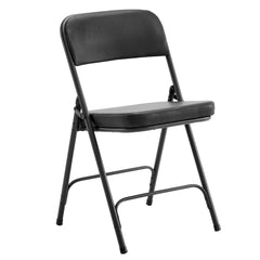 Haoyye 2-Pack Black Metal Folding Chairs With Padded Seat And Back, Comfortable Chairs For Indoor And Outdoor Events, Parties, Weddings, Or Home And Office Use