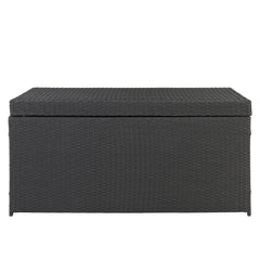 HAOYYE Simple And Practical Outdoor Rattan Deck Box Storage Container With Four-Wire Design, Durable Weather-Resistant Patio Storage Solution For Garden, Backyard, Balcony, And Poolside Organization
