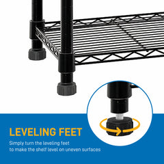 HAOYYE Adjustable Storage Shelves NSF Wire Shelving Unit Multiple rows Shelving for Storage Rack Shelves for Storage Heavy Duty Garage Shelf Pantry Shelves Kitchen Shelving,