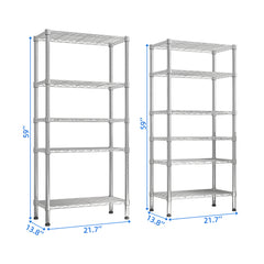 HAOYYE 62.9''W Adjustable Storage Shelves NSF Wire Shelving Unit Multiple rows Shelving for Storage Rack Shelves for Storage Heavy Duty Garage Shelf Pantry Shelves Kitchen Shelving