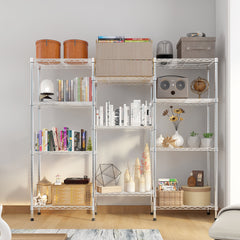 HAOYYE 62.9''W Adjustable Storage Shelves NSF Wire Shelving Unit Multiple rows Shelving for Storage Rack Shelves for Storage Heavy Duty Garage Shelf Pantry Shelves Kitchen Shelving