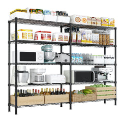 HAOYYE 58" Wide Adjustable Storage Shelving Unit - 5-Tier Heavy-Duty Metal Wire Shelving with 1500 lbs Weight Capacity, NSF Certified for Garage, Kitchen, Pantry, and Warehouse Organization, Sturdy, Space-Saving, Durable, Easy Assembly