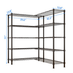 HAOYYE 58" Wide Adjustable Storage Shelving Unit - 5-Tier Heavy-Duty Metal Wire Shelving with 1500 lbs Weight Capacity, NSF Certified for Garage, Kitchen, Pantry, and Warehouse Organization, Sturdy, Space-Saving, Durable, Easy Assembly