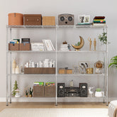 HAOYYE Adjustable Storage Shelves 1200LBS NSF Wire Shelving Unit 4 Tier Metal Shelving for Storage Rack Shelves for Storage Heavy Duty Garage Shelf Pantry Shelves Kitchen Shelving,