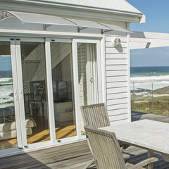 HAOYYE Door and Window Awning Cover 300 x 100 Transparent Rain Shelter with Gray Brackets Household Outdoor Application Eaves Canopy for Front Entry Porch Balcony Weather Protection