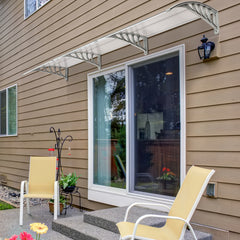 HAOYYE Door and Window Awning Cover 300 x 100 Transparent Rain Shelter with Gray Brackets Household Outdoor Application Eaves Canopy for Front Entry Porch Balcony Weather Protection