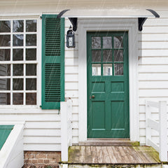 HAOYYE Door & Window Rain Cover Eaves Canopy Brown Panel with White Bracket Weather Protection Shelter