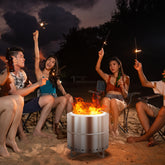 HAOYYE Smokeless Fire Pit Stainless Steel Outdoor Wood Burning Bonfire Pit with Double Wall Design Portable Low Smoke Backyard Patio Heater for Garden Deck Camping BBQ Easy Clean Round Fire Bowl