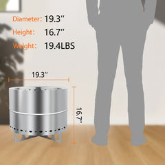 HAOYYE Smokeless Fire Pit Outdoor Wood Burning Firepit with Spark Screen and Heat-Resistant Coating, Portable Backyard Patio Bonfire Fire Bowl for Clean Smoke-Free Evenings