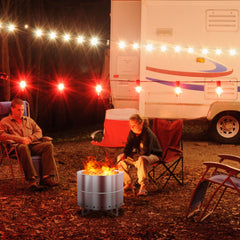 HAOYYE Smokeless Fire Pit Outdoor Wood Burning Firepit with Spark Screen and Heat-Resistant Coating, Portable Backyard Patio Bonfire Fire Bowl for Clean Smoke-Free Evenings