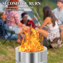 HAOYYE Smokeless Fire Pit Outdoor Wood Burning Firepit with Spark Screen and Heat-Resistant Coating, Portable Backyard Patio Bonfire Fire Bowl for Clean Smoke-Free Evenings
