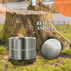 HAOYYE Smokeless Fire Pit Outdoor Wood Burning Firepit with Spark Screen and Heat-Resistant Coating, Portable Backyard Patio Bonfire Fire Bowl for Clean Smoke-Free Evenings