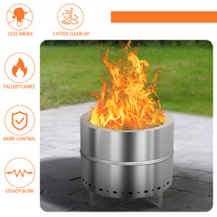 HAOYYE Smokeless Fire Pit Outdoor Wood Burning Firepit with Spark Screen and Heat-Resistant Coating, Portable Backyard Patio Bonfire Fire Bowl for Clean Smoke-Free Evenings