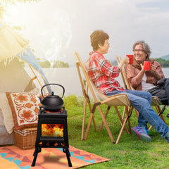HAOYYE Portable Wood Camping Stove, High-Efficiency Alloy Steel Outdoor Cooking Stove with Storage Bag, Firewood Hook, and Gloves for Camping, Hiking, and Hunting