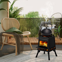 HAOYYE Portable Wood Camping Stove, High-Efficiency Alloy Steel Outdoor Cooking Stove with Storage Bag, Firewood Hook, and Gloves for Camping, Hiking, and Hunting