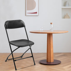 Haoyye 10 Pack Classic Plastic Folding Chairs in Black, Durable Injection Molded Garden Chairs for Outdoor Events, Patio, Lawn, Balcony or Indoor Use, Lightweight Stackable Design for Easy Storage and Transport