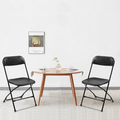 Haoyye 10 Pack Classic Plastic Folding Chairs in Black, Durable Injection Molded Garden Chairs for Outdoor Events, Patio, Lawn, Balcony or Indoor Use, Lightweight Stackable Design for Easy Storage and Transport