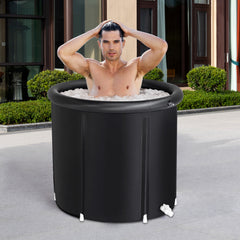 Haoyye Ice Bath Tub for Athletes with Lid Portable Cold Plunge Tub for Recovery and Relaxation Multi Layered Ice Soaking Barrel for Outdoor Indoor Use Lightweight Foldable Design for Sports Wellness and Muscle Relief