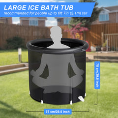 Haoyye Ice Bath Tub for Athletes with Lid Portable Cold Plunge Tub for Recovery and Relaxation Multi Layered Ice Soaking Barrel for Outdoor Indoor Use Lightweight Foldable Design for Sports Wellness and Muscle Relief