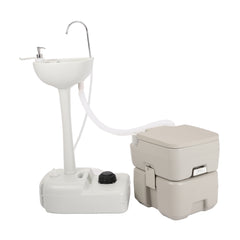 HAOYYE Portable Removable Outdoor Hand Sink with Portable Toilet, Lightweight and Sturdy Design, Ideal for Camping, Boating, Worksites, and Outdoor Events