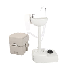 HAOYYE Portable Removable Outdoor Hand Sink with Portable Toilet, Lightweight and Sturdy Design, Ideal for Camping, Boating, Worksites, and Outdoor Events