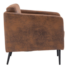 HAOYYE Hydrogen Bomb Indoor Chair with Iron Legs and Wooden Frame, Bronzing Cloth Upholstery in Soft Coffee Brown Flannel Fleece, Cozy and Warm Design for Home Decor, Luxury Comfortable Unique Premium Quality Decorative Chair, for Living Room or Bedroom