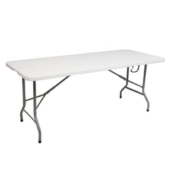 HAOYYE Folding Table, Portable Plastic Table for Indoor and Outdoor Use, Ideal for Picnic, Party, Dining, Camping, Lightweight and Durable, Easy to Store and Transport