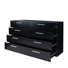 HAOYYE 8 Drawer Double Dresser for Bedroom, Wide Storage Cabinet for Living Room and Home Entryway, Black, Spacious & Sturdy, Modern Design with Ample Storage, Easy Assembly, Large Capacity Chest of Drawers