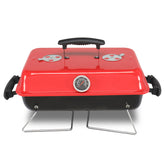 HAOYYE Portable Charcoal Grill Tabletop Outdoor BBQ Smoker with Thermometer and Air Vents, Small Compact Barbecue Grill for Camping Beach Picnics Patio Backyard Travel Cooking