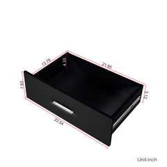 HAOYYE 6 Drawer Double Dresser for Bedroom & Living Room, Wide Storage Cabinet with Spacious Drawers, Modern Black Design, Multi-Functional Storage Organizer for Home Entryway, Closet, and Hallway, Sturdy and Easy Assembly.