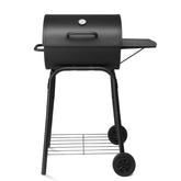 HAOYYE Charcoal Grills Outdoor BBQ Grill Barrel Style with Adjustable Charcoal Pan Side Table and Wheels for Backyard Patio Camping Picnics Garden Parties Large Cooking Space and Storage Shelf