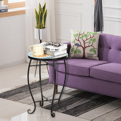 Haoyye Mosaic Round Bistro Table, Decorative Outdoor Patio Table For Balcony, Garden, Or Terrace