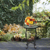 Haoyye Mosaic Round Bistro Table, Decorative Outdoor Patio Table For Balcony, Garden, Terrace, Or Poolside, Stylish And Durable