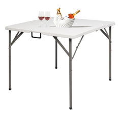 HAOYYE Foldable Blow Molded Square Table, Lightweight & Durable Design, Easy to Store & Transport for Indoor & Outdoor Use