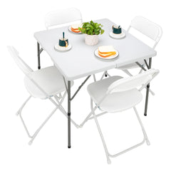 HAOYYE Foldable Blow Molded Square Table, Lightweight & Durable Design, Easy to Store & Transport for Indoor & Outdoor Use